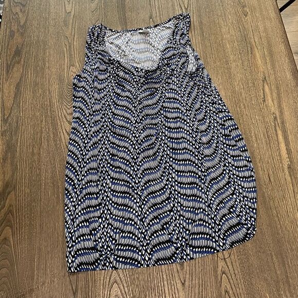 Motherhood Maternity Tops - Motherhood Maternity Black Blue Print Scoop Neck Tank Top Size XL